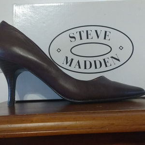 Steve Madden stacked heel leather pumps size 9